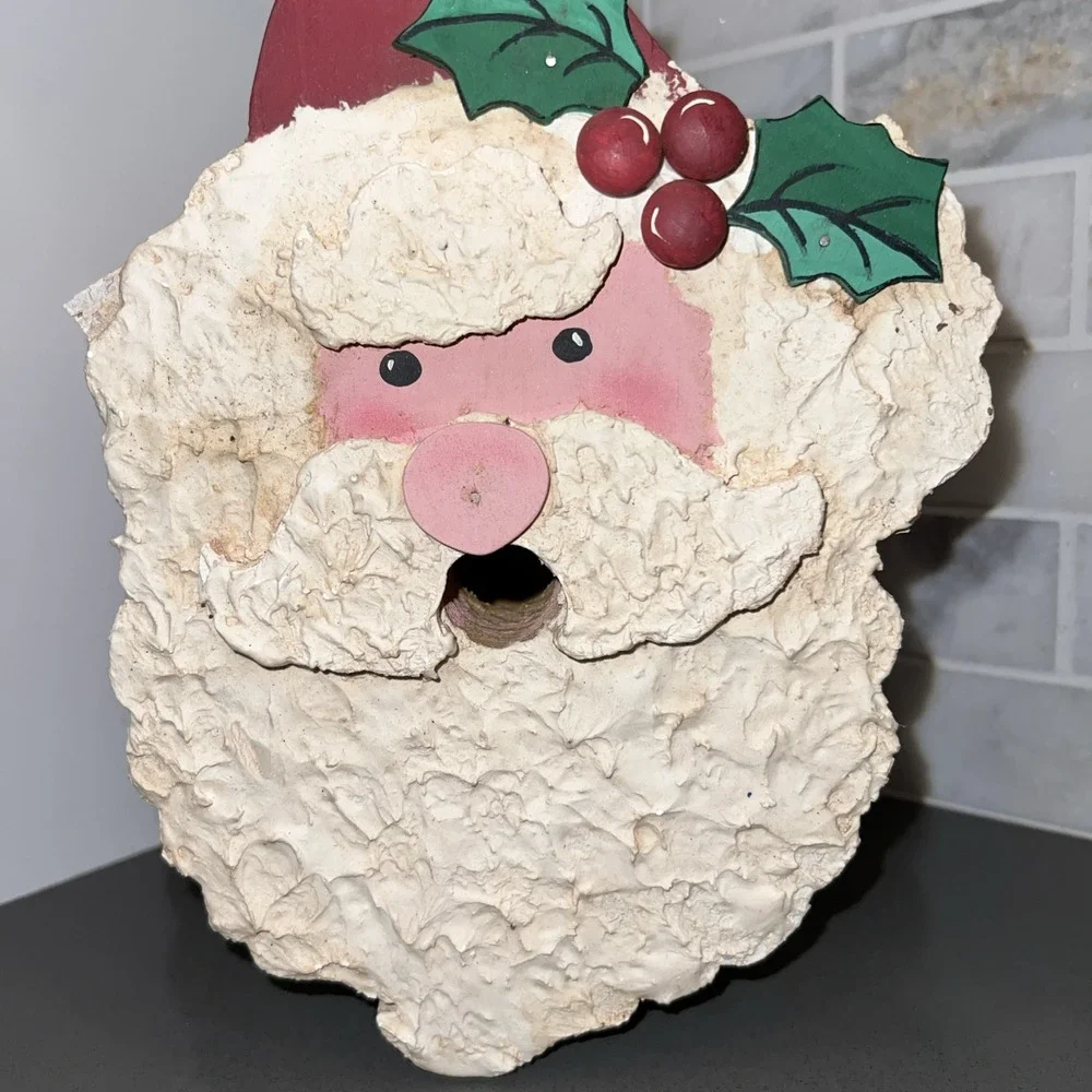 Wooden handmade faux Santa Claus Birdcage
